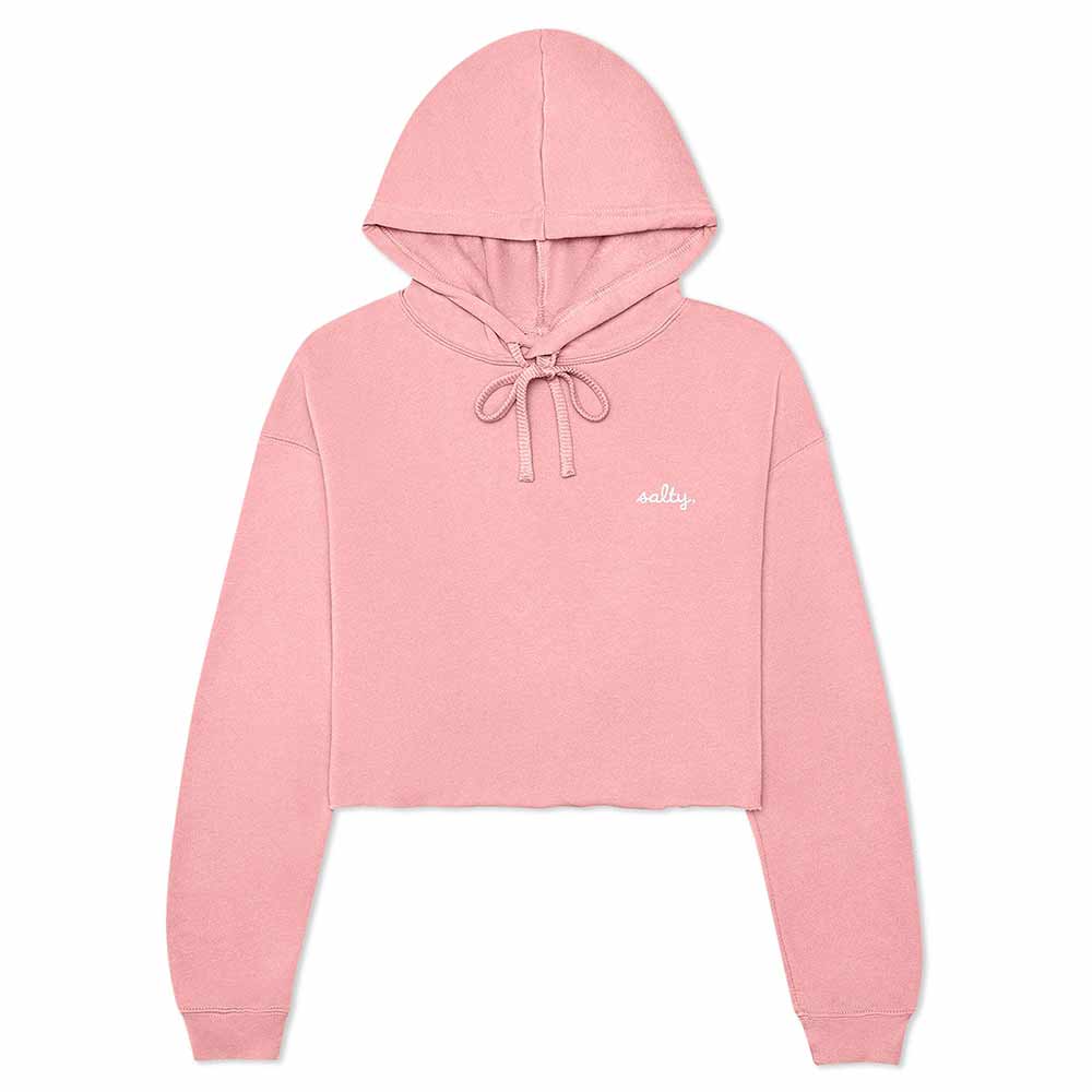 Dalix Womens Salty Midweight Fleece Cropped Hooded Sweatshirt