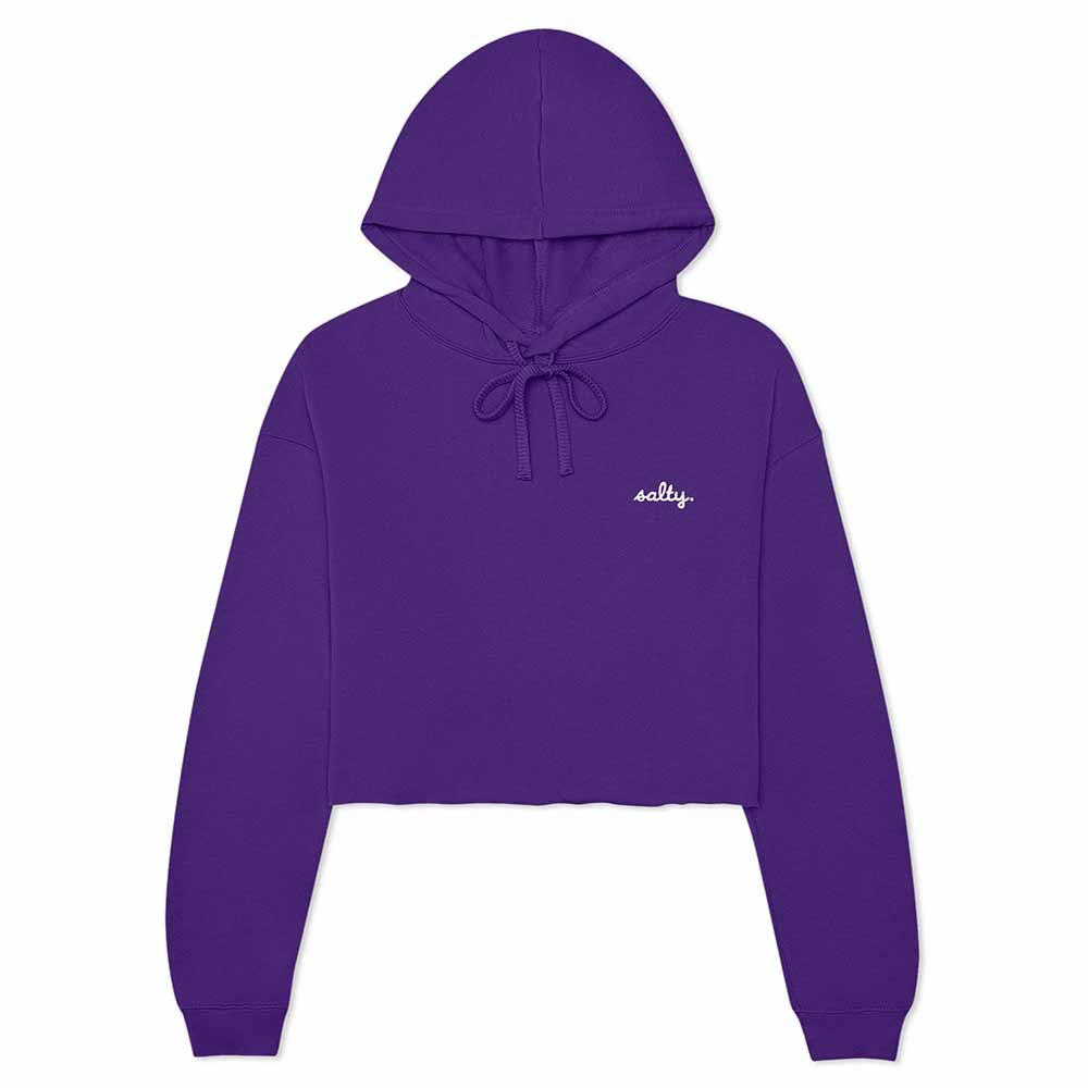 Dalix Womens Salty Midweight Fleece Cropped Hooded Sweatshirt