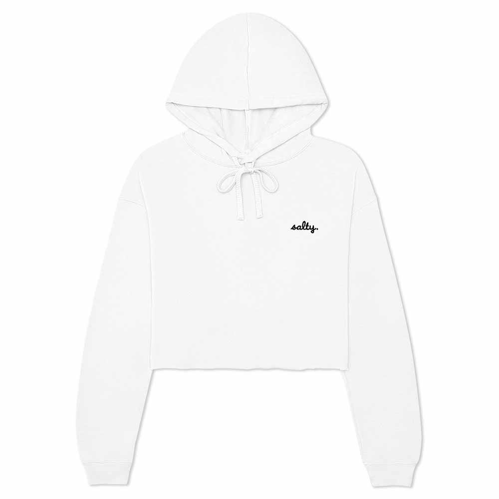 Dalix Womens Salty Midweight Fleece Cropped Hooded Sweatshirt