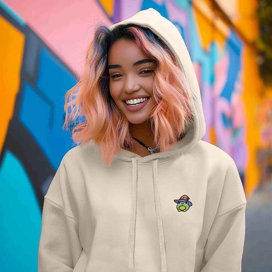 Dalix Sorcerer Frog Midweight Fleece Cropped Hoodie