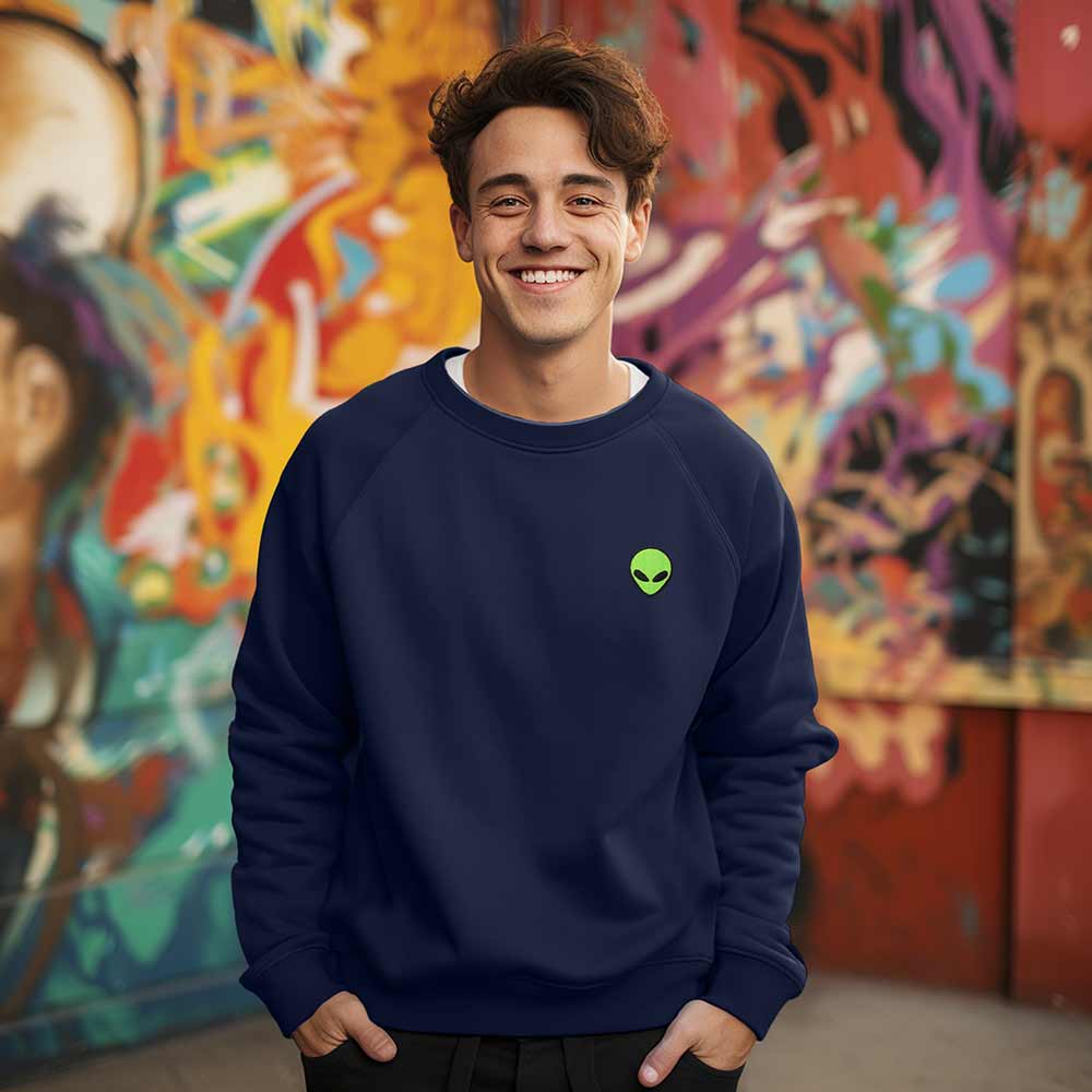 Dalix Alien Midweight Fleece Crewneck Sweatshirt
