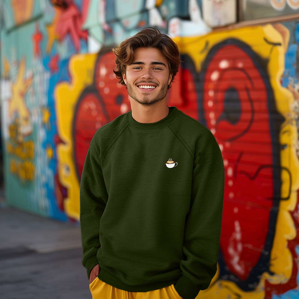 Dalix Cappuccino Midweight Fleece Raglan Sweatshirt