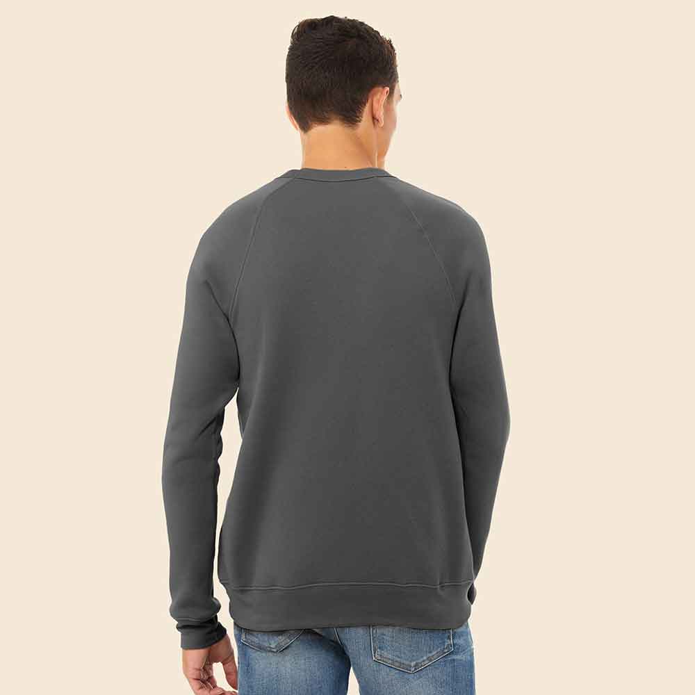 Dalix Ghost Embroidered Crewneck Long Sleeve Sweatshirt Fleece Men in Asphalt Gray 2XL XX-Large