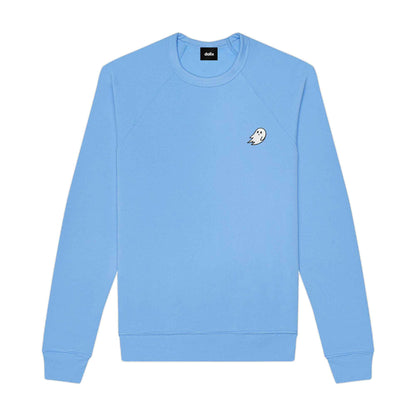 Dalix Ghost Embroidered Crewneck Long Sleeve Sweatshirt Fleece Men in Carolina Blue 2XL XX-Large