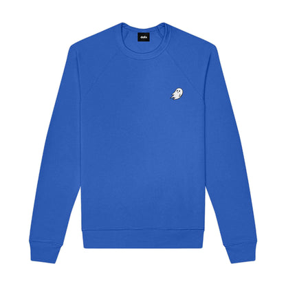 Dalix Ghost Embroidered Crewneck Long Sleeve Sweatshirt Fleece Men in Heather True Royal 2XL XX-Large