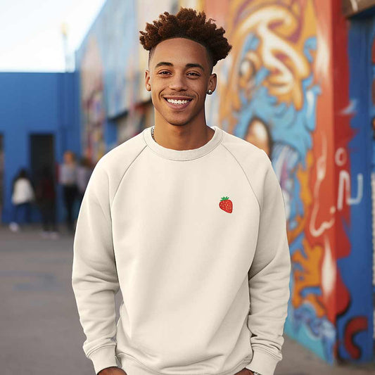 Dalix Strawberry Midweight Fleece Raglan Sweatshirt