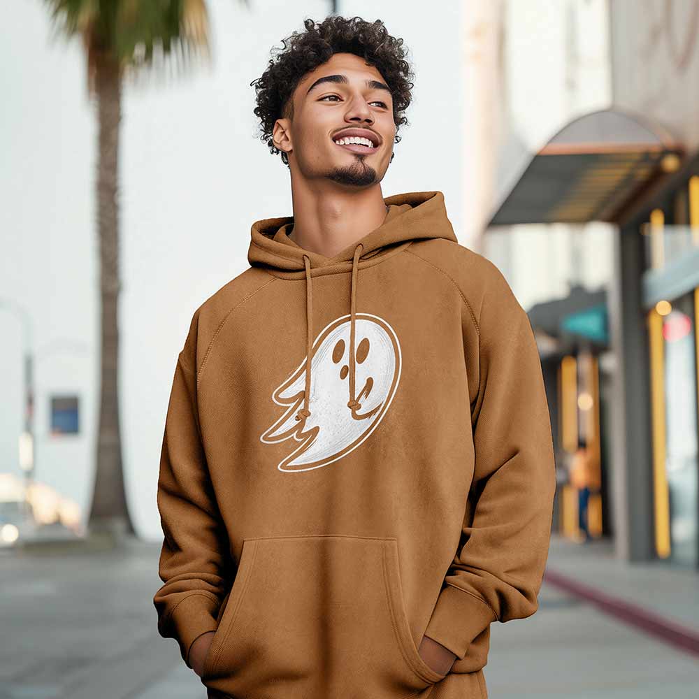 Dalix Ghost Relaxed Hoodie Washed Fleece Sweatshirt Fit Lounge Mens