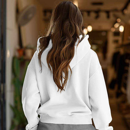 Dalix Bow Embroidery Relaxed Hoodie Soft Fleece Sweatshirt Drawcord Fit Lounge Mens in White 2XL XX-Large