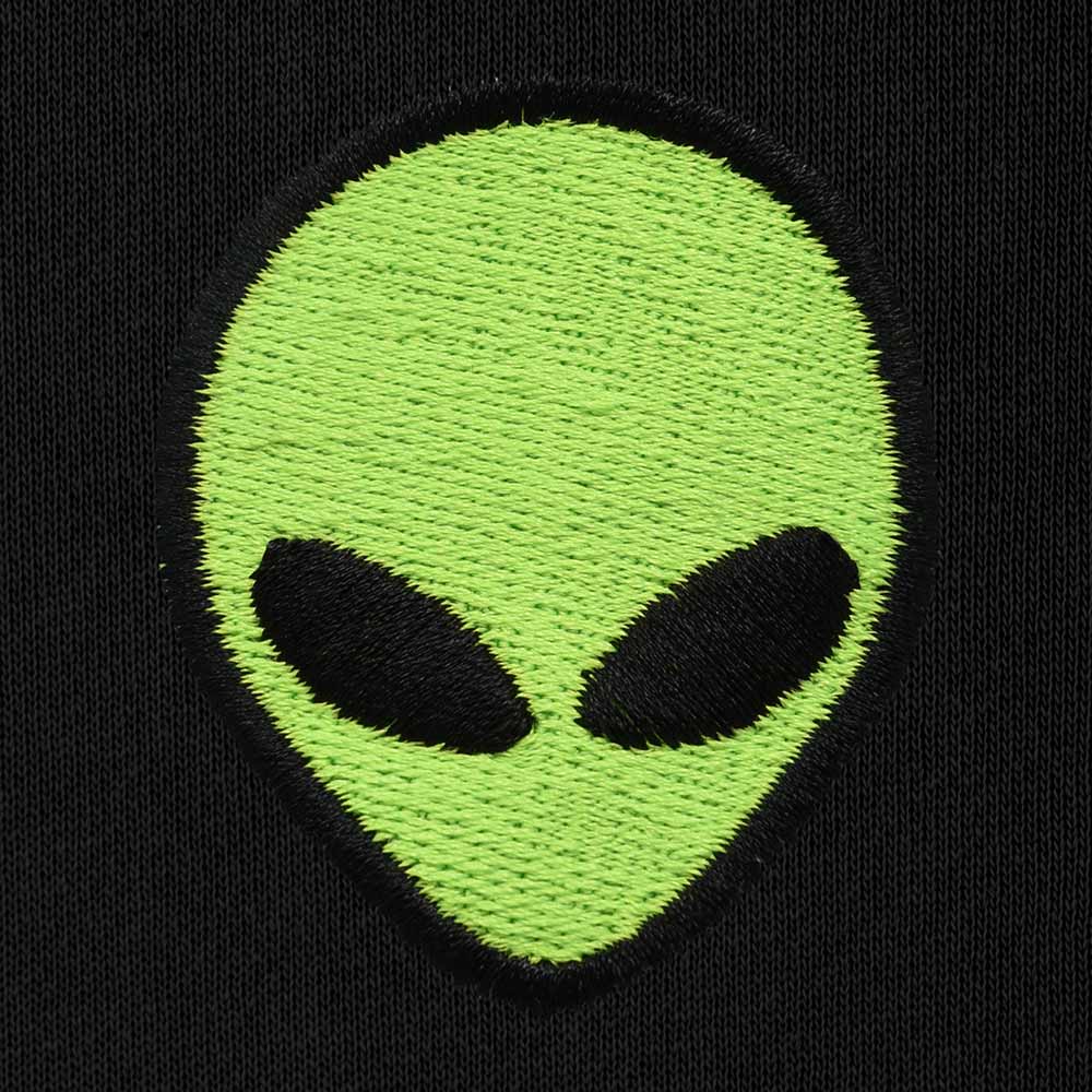Dalix Alien Embroidery Relaxed Hoodie Soft Fleece Sweatshirt Fit Lounge Mens in Black 2XL XX-Large