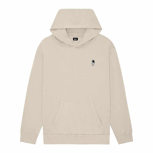 Dalix Astronaut Embroidery Relaxed Hoodie Soft Fleece Sweatshirt Fit Lounge Mens in Beige 2XL XX-Large