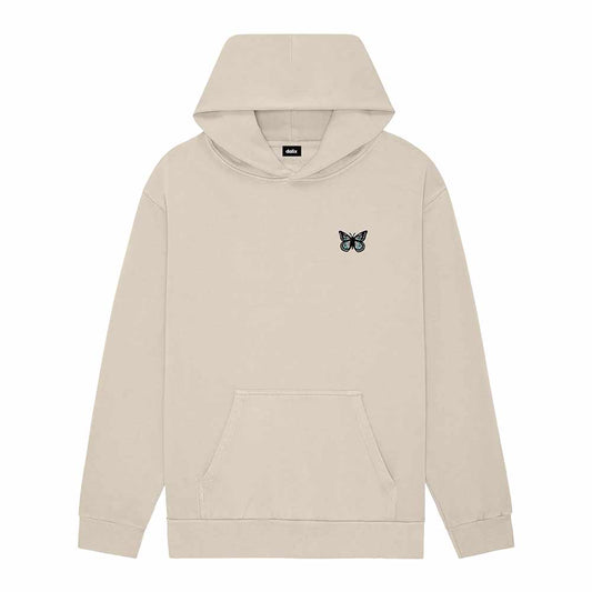 Dalix Butterfly Embroidery Relaxed Hoodie Soft Fleece Sweatshirt Fit Lounge Womens in Beige 2XL XX-Large