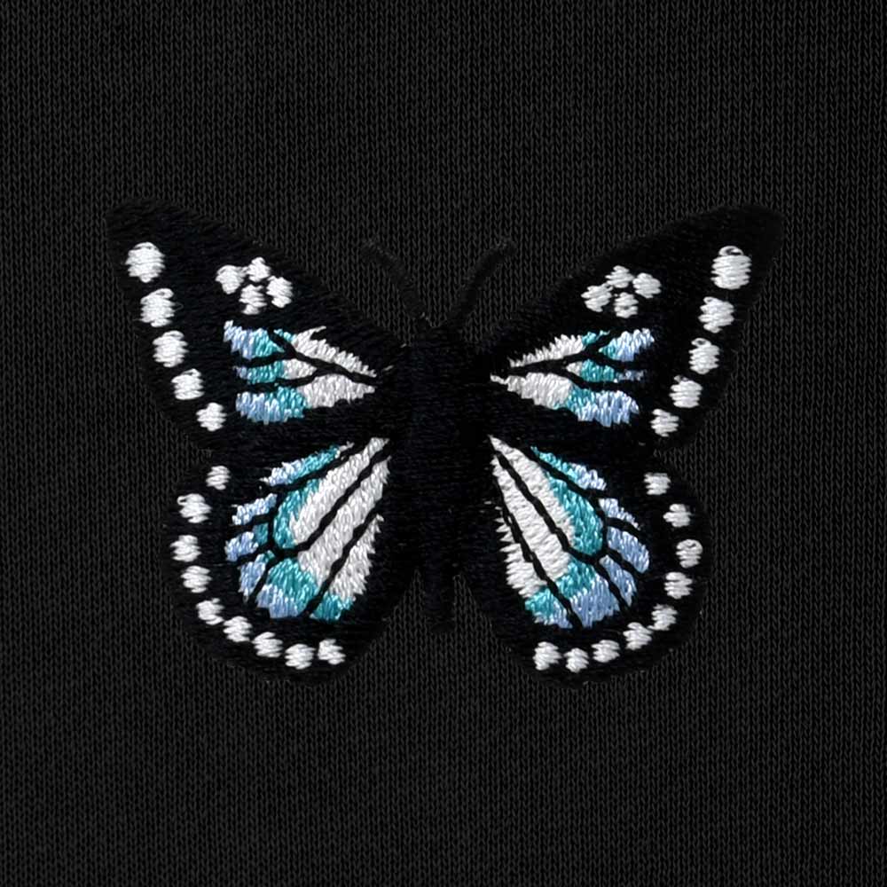 Dalix Butterfly Embroidery Relaxed Hoodie Soft Fleece Sweatshirt Fit Lounge Womens in Black 2XL XX-Large