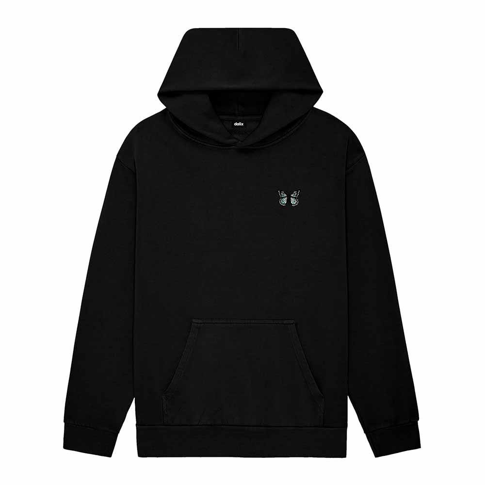 Dalix Womens Butterfly Midweight Fleece Relaxed Hooded Sweatshirt