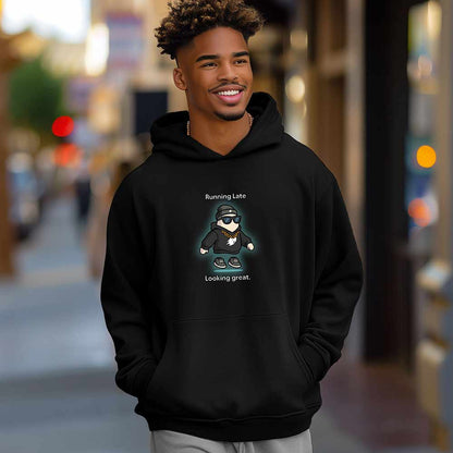 Dalix Mens Running Late Ghost Midweight Hoodie
