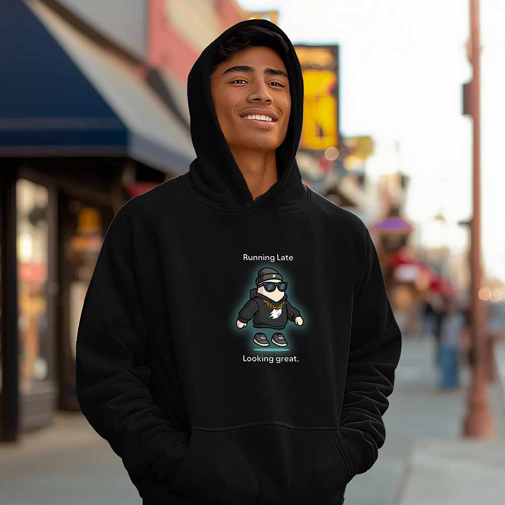 Dalix Mens Running Late Ghost Midweight Hoodie