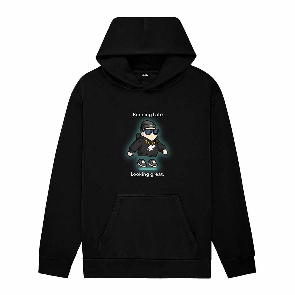 Dalix Mens Running Late Ghost Midweight Hoodie