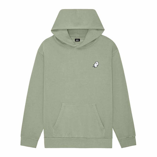 Dalix Ghost Embroidery Relaxed Hoodie Soft Fleece Sweatshirt Fit Lounge Mens in Green 2XL XX-Large