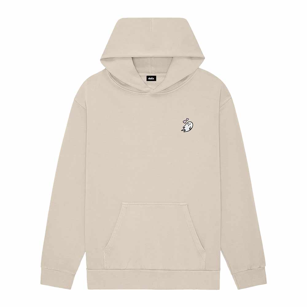 Dalix Womens Heartly Ghost Midweight Fleece Relaxed Hooded Sweatshirt