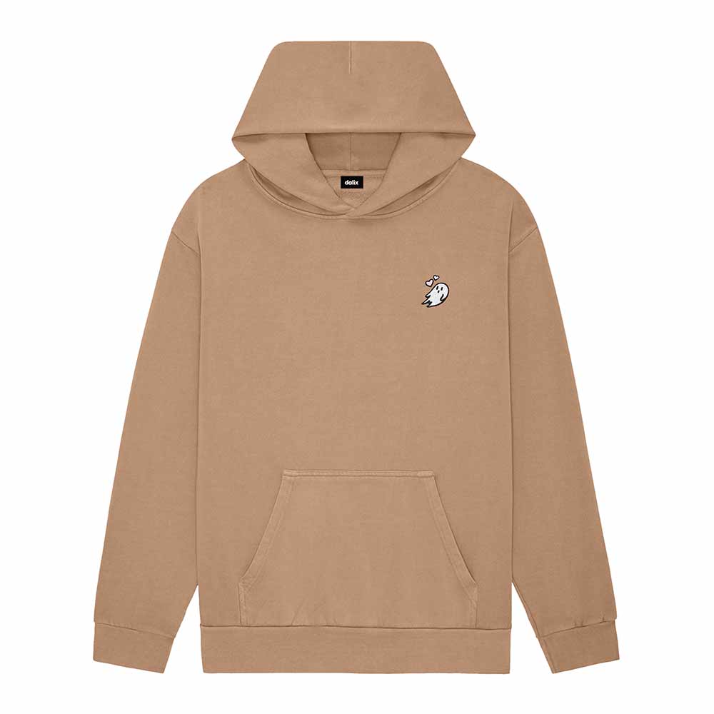 Dalix Womens Heartly Ghost Midweight Fleece Relaxed Hooded Sweatshirt