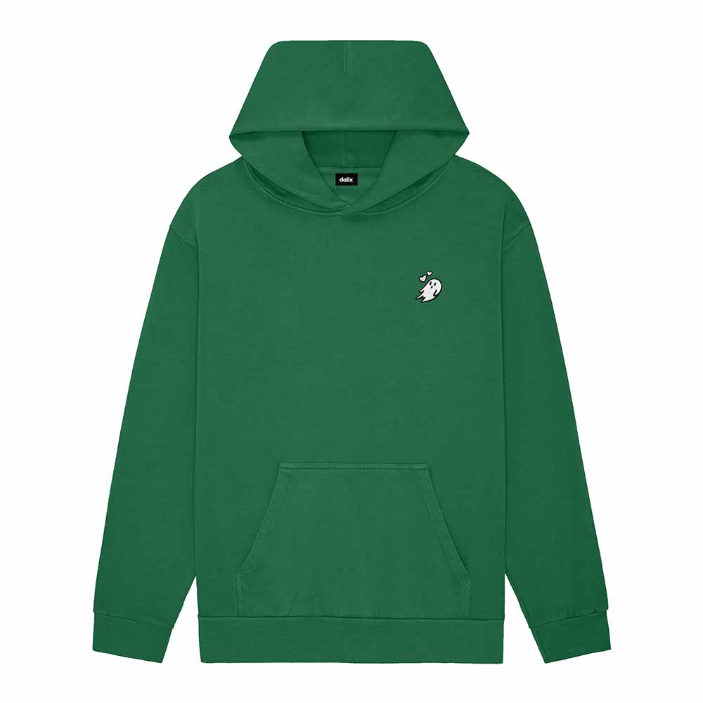 Dalix Womens Heartly Ghost Midweight Fleece Relaxed Hooded Sweatshirt
