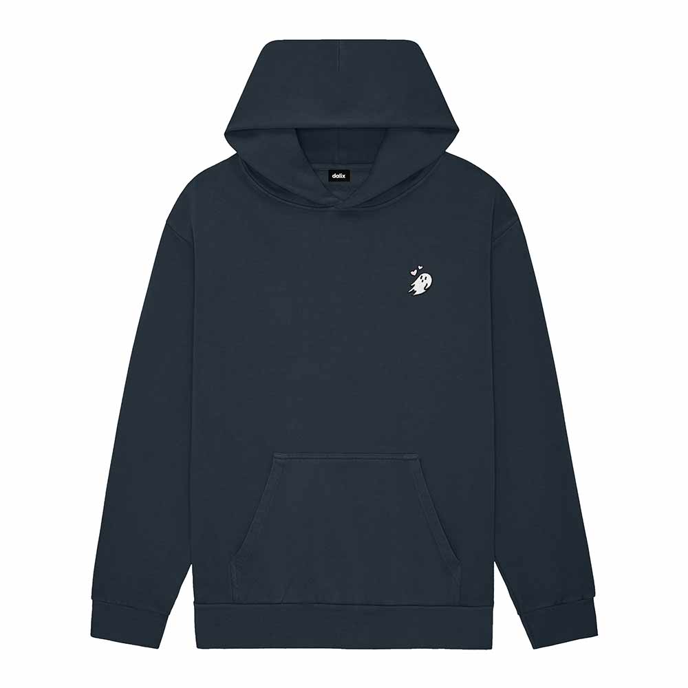 Dalix Womens Heartly Ghost Midweight Fleece Relaxed Hooded Sweatshirt