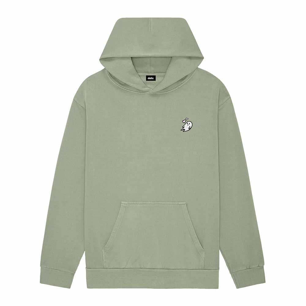 Dalix Womens Heartly Ghost Midweight Fleece Relaxed Hooded Sweatshirt