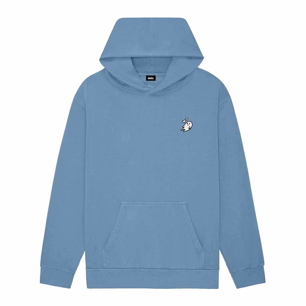 Dalix Womens Heartly Ghost Midweight Fleece Relaxed Hooded Sweatshirt