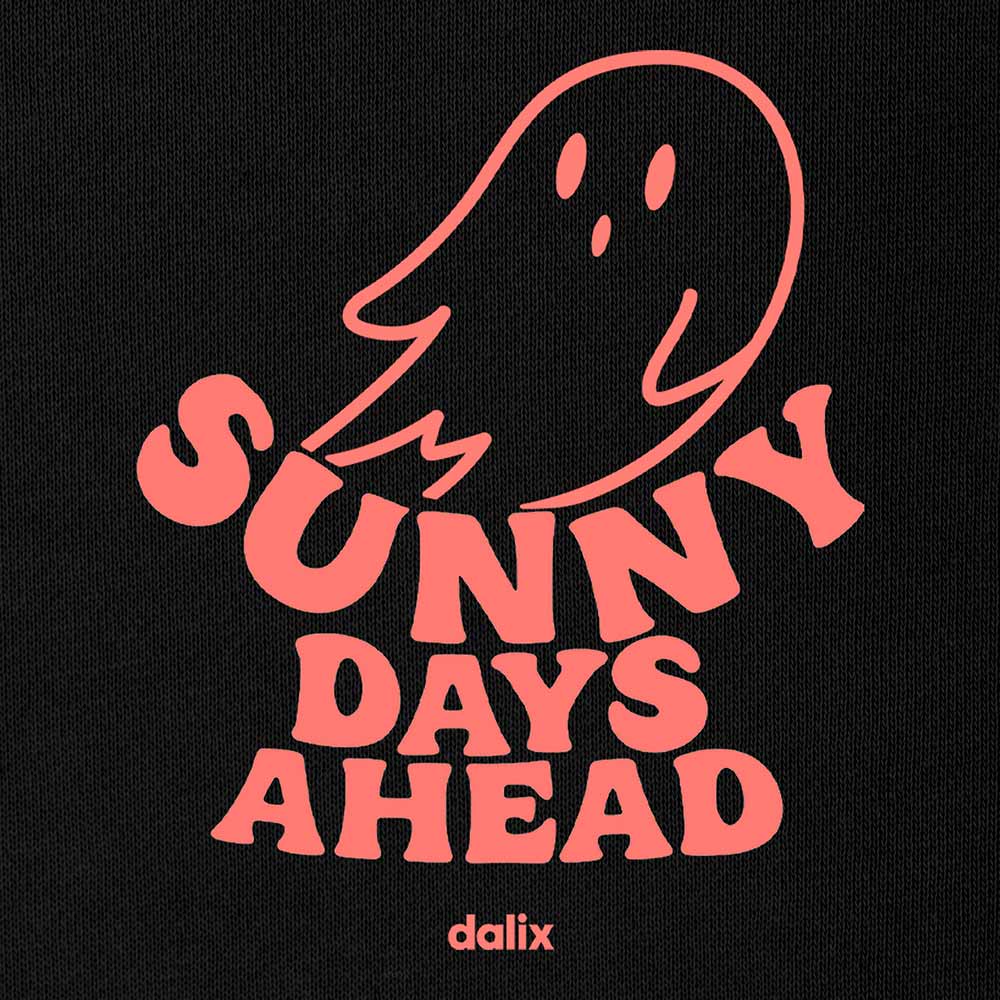 Dalix Ghost Embroidery Relaxed Crewneck Sweatshirt Soft Fleece Fit Lounge Mens in Black 2XL XX-Large