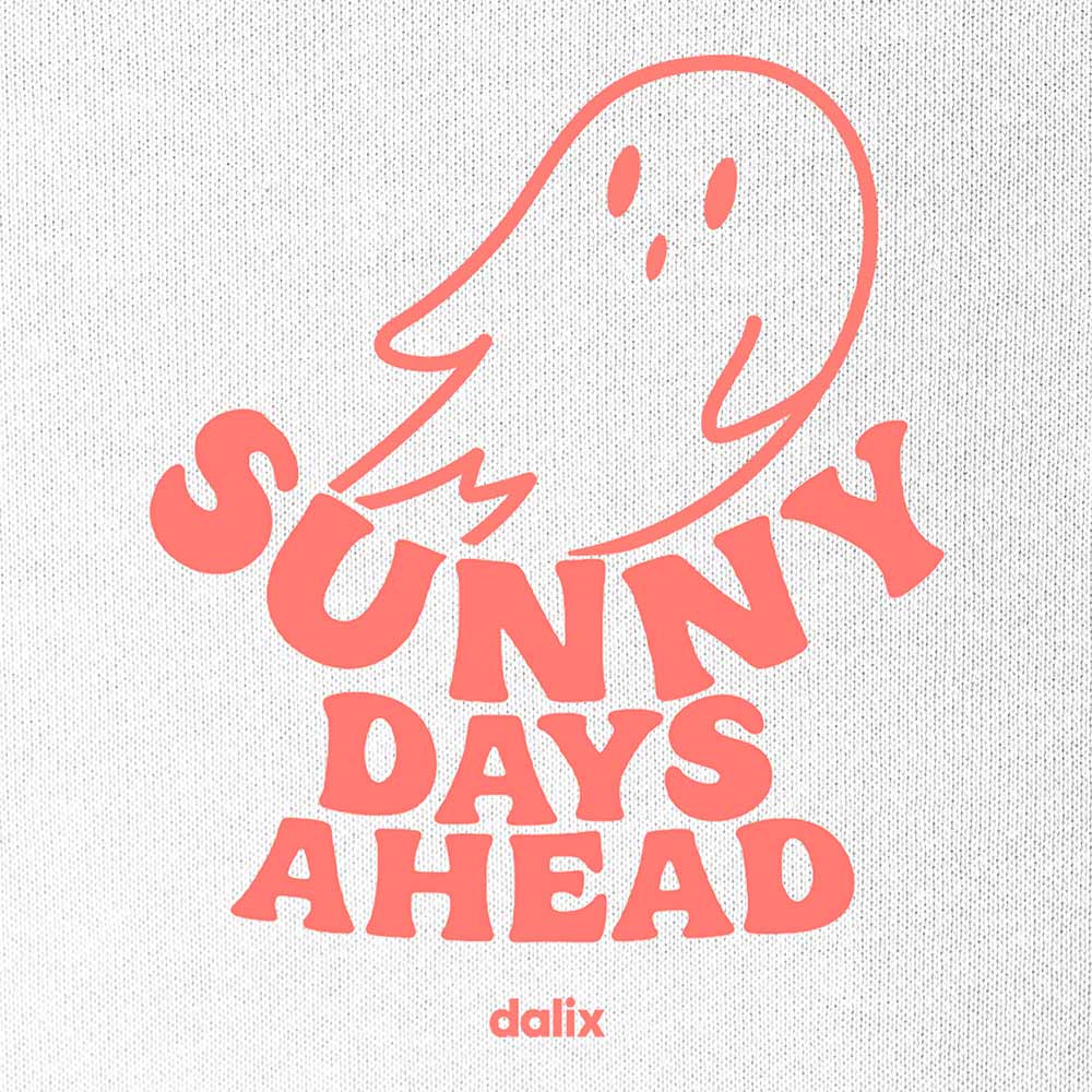 Dalix Ghost Embroidery Relaxed Crewneck Sweatshirt Soft Fleece Fit Lounge Mens in White 2XL XX-Large