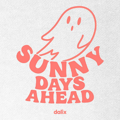 Dalix Ghost Embroidery Relaxed Crewneck Sweatshirt Soft Fleece Fit Lounge Mens in White 2XL XX-Large