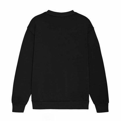 Dalix Ghost Embroidery Relaxed Crewneck Sweatshirt Soft Fleece Fit Lounge Mens in Black 2XL XX-Large
