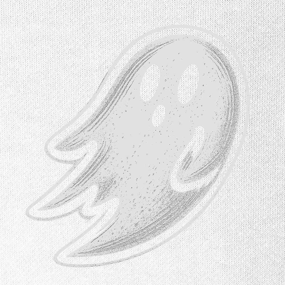 Dalix Ghost Embroidery Relaxed Crewneck Sweatshirt Soft Fleece Fit Lounge Mens in White 2XL XX-Large