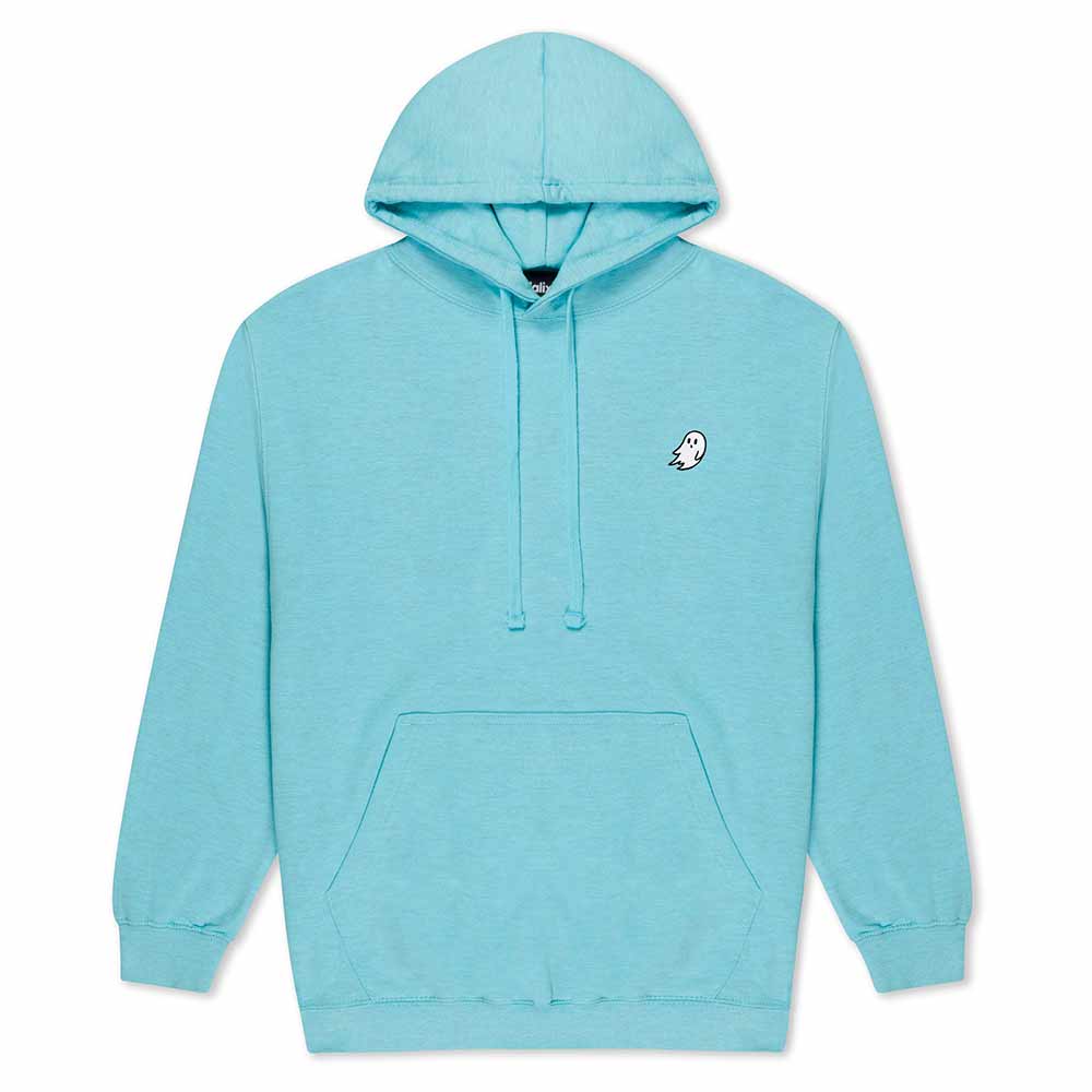 Dalix Mens Ghost Hooded Fleece Sweatshirt Log Sleeve Hoodie Drawcord Fall in Ocean S Small