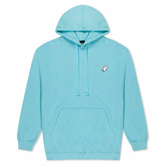 Dalix Mens Ghost Hooded Fleece Sweatshirt Log Sleeve Hoodie Drawcord Fall in Ocean S Small