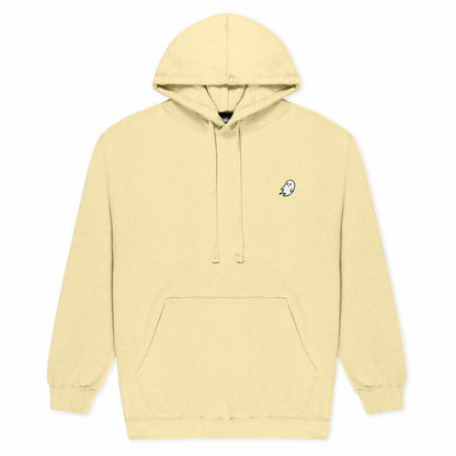 Dalix Mens Ghost Hooded Fleece Sweatshirt Log Sleeve Hoodie Drawcord Fall in Yellow S Small