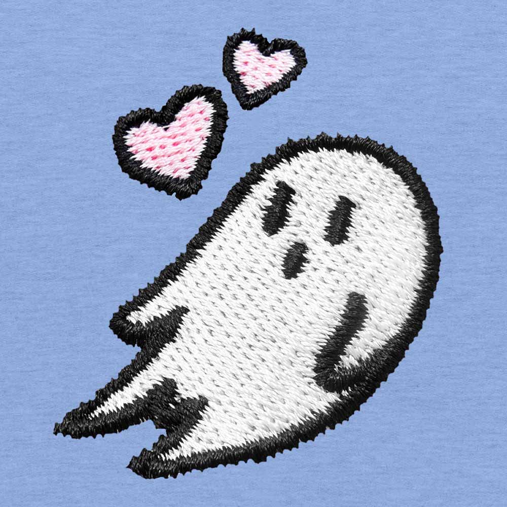 Dalix Womens Heartly Ghost Hooded Fleece Sweatshirt Long Sleeve Hoodie Drawcord Fall in Blue S Small