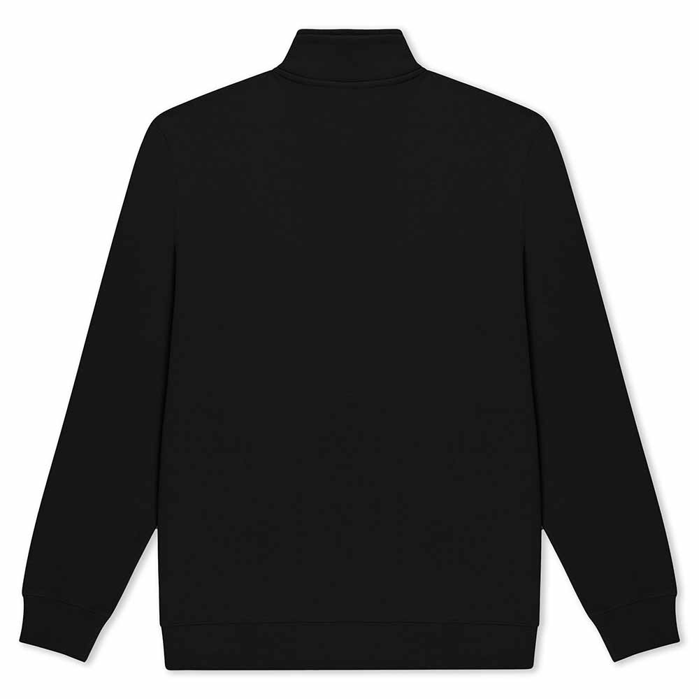 Dalix Mens Ghost Pullover Cadet Collar Quarter Zip French Terry Long Sleeve Fall in Black S Small