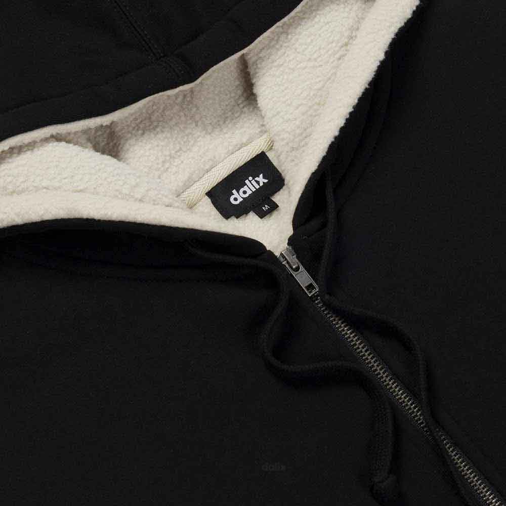 Dalix Mens Ghost Hoodie Faux Sherpa Lined Zip Up Sweatshirt Warm Casual Outerwear in Black S Small