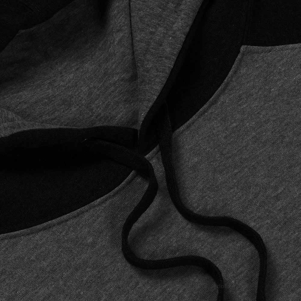 Dalix Mens Ghost Midweight Fleece Raglan Long Sleeve Hoodie Slim Fit Fall in Charcoal Black S Small