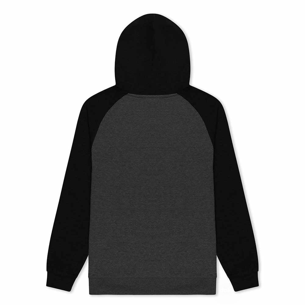 Dalix Mens Ghost Midweight Fleece Raglan Long Sleeve Hoodie Slim Fit Fall in Charcoal Black S Small