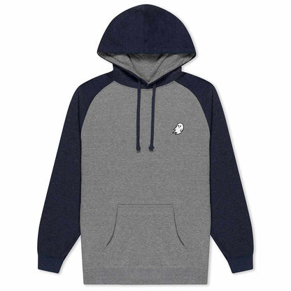 Dalix Mens Ghost Midweight Fleece Raglan Long Sleeve Hoodie Slim Fit Fall in Gunmetal Navy S Small