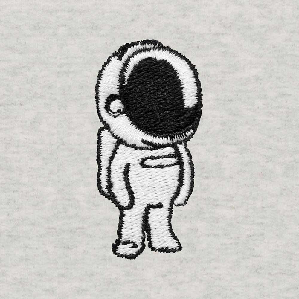 Dalix Mens Astronaut Varsity Hooded Sweatshirt Heavyweight Pullover Hoodie Casual Wear in Oatmeal Black S Small