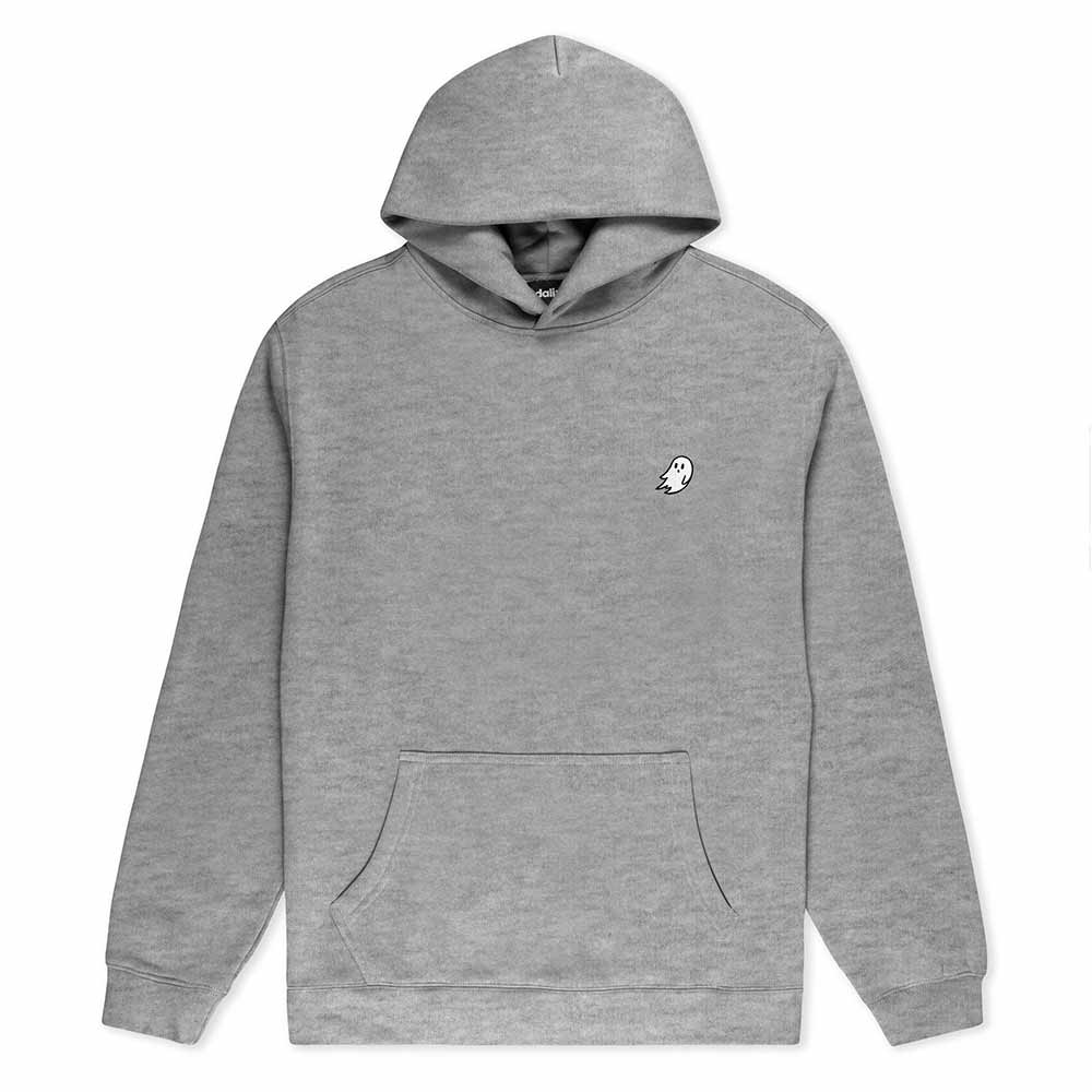 Dalix Ghost Relaxed Fit Midweight Fleece Pullover Hooded Sweatshirt Mens in Athletic Heather S Small