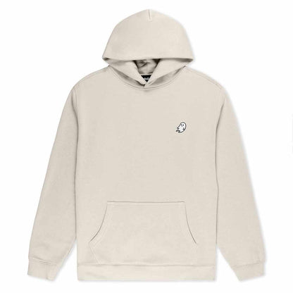 Dalix Ghost Relaxed Fit Midweight Fleece Pullover Hooded Sweatshirt Mens in Bone S Small