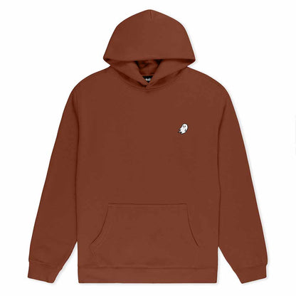 Dalix Ghost Relaxed Fit Midweight Fleece Pullover Hooded Sweatshirt Mens in Clay S Small