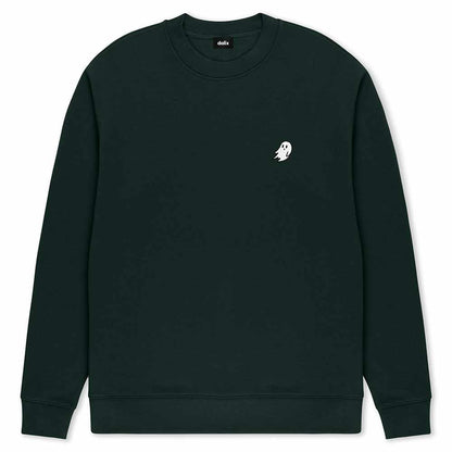 Dalix Ghost Relaxed Fit Midweight Fleece Crewneck Sweatshirt Mens in Ecru S Small