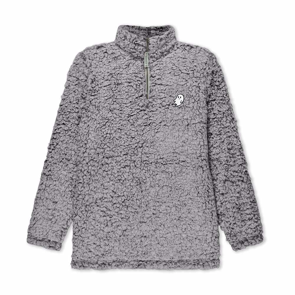 Dalix Womens Ghost Faux Sherpa Quarter Zip Pullover