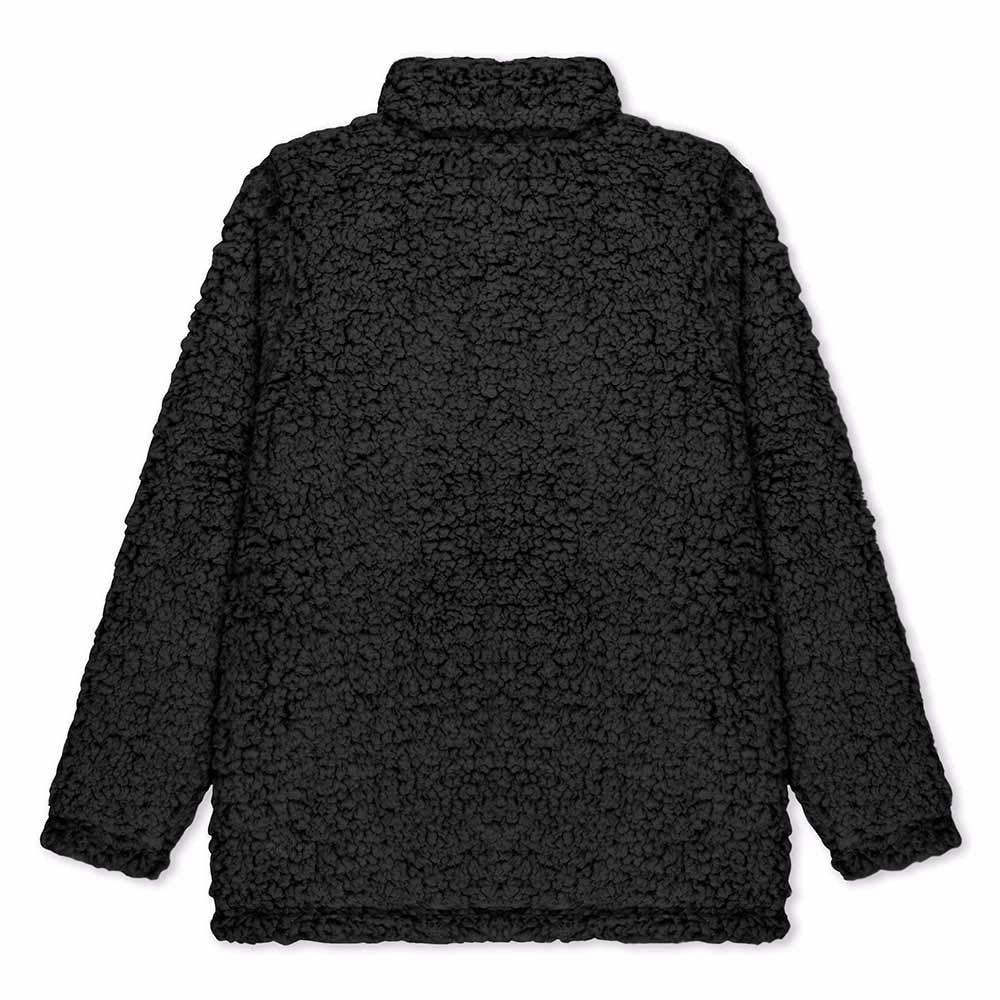Dalix Womens Ghost Faux Sherpa Quarter Zip Pullover Warm Cozy in Black S Small