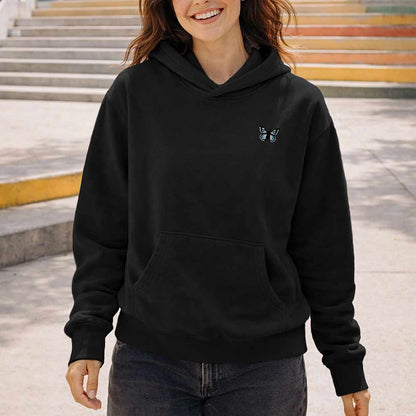 Dalix Butterfly Relaxed Fit Fleece Pullover Hooded Sweatshirt Womens in Black S Small