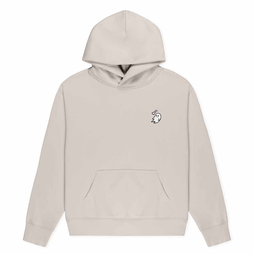 Dalix Heartly Ghost Relaxed Midweight Fleece Pullover Hoodie